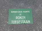 Polyester bord roken toegestaan binnen deze ruimte 41x27cm, Ophalen of Verzenden