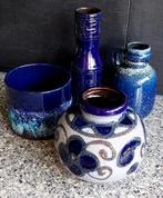 Retro Vintage West-Germany / Fat Lava vaasjes Blauw, Antiek en Kunst, Ophalen