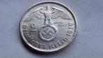 WO2 2 Reichsmark 1939B zilver nazi duitsland, Ophalen of Verzenden, Duitsland, Losse munt, Zilver