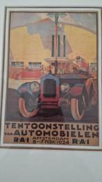 ingelijste prent reproductie autorai 1924 klassieke auto rai, Ophalen of Verzenden, Gebruikt, Auto's