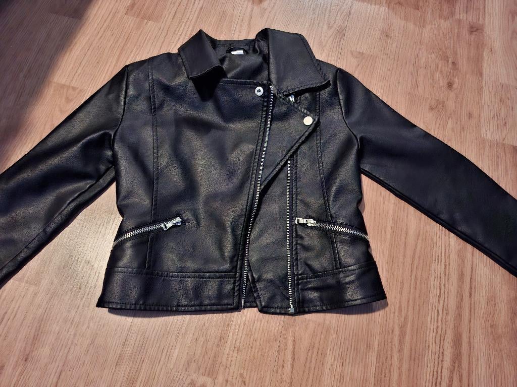 Leren kinderjasje, Ophalen, Zo goed als nieuw, Maat 128