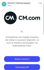 4 tickets KopjeK - JOB JOBSE 3 april 2026, Drie personen of meer