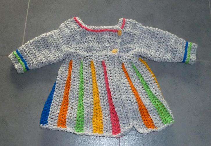 Handgehaakt babyjurkje, Kinderen en Baby's, Babykleding | Maat 62, Nieuw, Meisje, Jurkje of Rokje, Ophalen of Verzenden