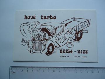 sticker oud HOVE TURBO Baarn gooi auto strip groot retro beschikbaar voor biedingen