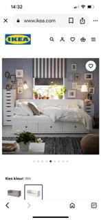 Bedbank te vergroten tot  2-persoons bed., Huis en Inrichting, Slaapkamer | Bedden, Ophalen, Wit, Tweepersoons, 140 cm