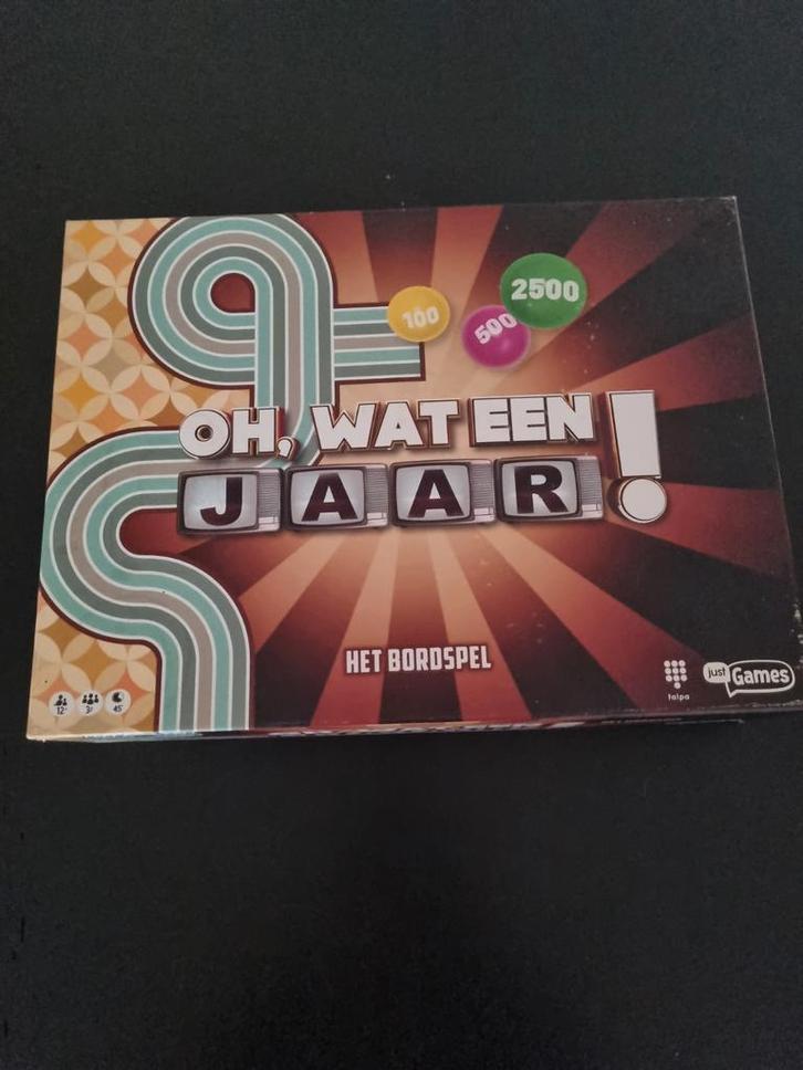 Oh, Wat een Jaar! - Compleet, lichte schade, Hobby en Vrije tijd, Gezelschapsspellen | Bordspellen, Zo goed als nieuw, Drie of vier spelers
