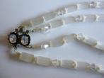 vintage bijzondere kralenkettingen ,glas , schelp, parelmoer, Overige materialen, Gebruikt, Verzenden, Wit