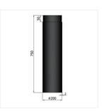 Kachelpijp 750mm - Nieuw dikwandig 2mm (200mm) Zwart, Ophalen, Minder dan 60 cm, 80 cm of meer, Kachel