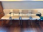 4 Gispen de Wit vintage 50’s stoelen, Ophalen, Zo goed als nieuw, Wit, Vier