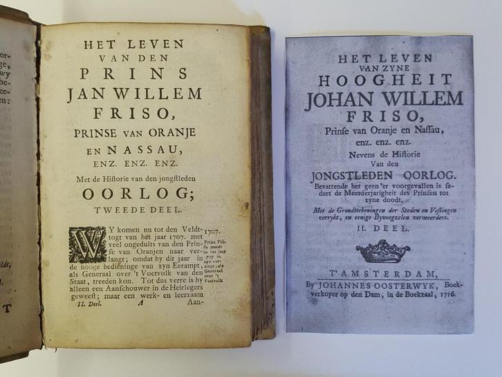 koningshuis: Jan Willem Friso, levensbeschrijving dl 2, 1716, Verzamelen, Koninklijk Huis en Royalty, Gebruikt, Tijdschrift of Boek