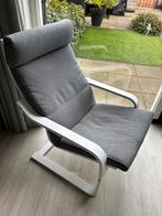 IKEA Poang Stoel - Wit Onderstel, Grijs Kussen, Ophalen, Gebruikt, Hout, Eén