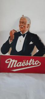 Oude Maëstro sigaren reclame, Verzamelen, Reclamebord, Gebruikt, Ophalen of Verzenden