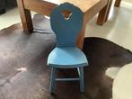 Oud vintage blauw kinderstoeltje kinderstoel stoel stoeltje, Ophalen of Verzenden, Gebruikt