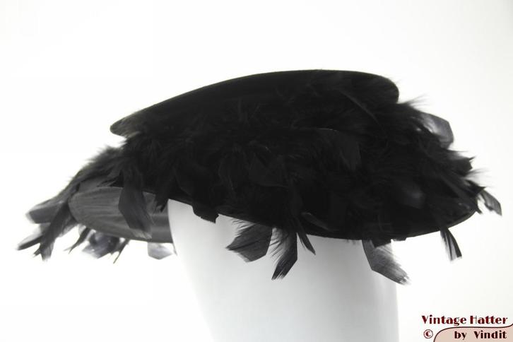 Dameshoed MadHatter Amsterdam zwart zijde met veren 57 NEW, Kleding | Dames, Hoeden en Petten, Nieuw, Hoed, 56 of 57 cm (M, 7 of 7⅛ inch)