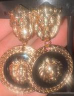 Gouden Leeuwenkop Oorbellen, Hangers, Nieuw, Ophalen of Verzenden, Met edelsteen