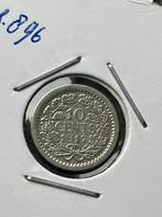 Zilveren dubbeltje 1917, Postzegels en Munten, Munten | Nederland, Zilver, Koningin Wilhelmina, 10 cent, Ophalen of Verzenden