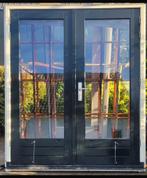 Deuren dubbeledeuren tuindeuren met kozijn gebruikt, Doe-het-zelf en Verbouw, Ophalen, 120 cm of meer, 200 tot 215 cm, Glas