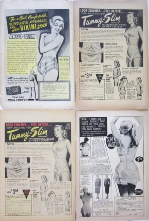 36 VS advertenties reclames corset BH 50-60s mooier figuur, Verzamelen, Merken en Reclamevoorwerpen, Overige typen, Verzenden