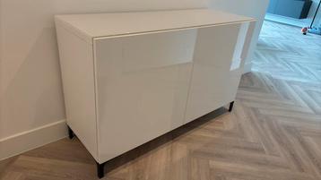 IKEA Besta meubel wit glans met glas