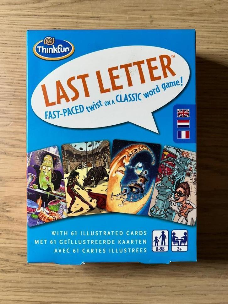 Last Letter Kaartspel ThinkFun, Hobby en Vrije tijd, Gezelschapsspellen | Kaartspellen, Zo goed als nieuw, Ophalen of Verzenden