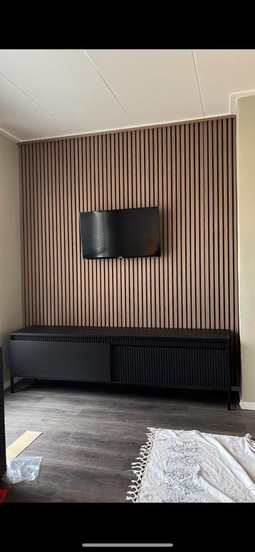 Tv meubel mat zwart lxbxh 187cm/40cm/53cm
