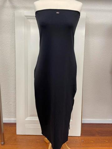 Tommy Hilfiger jurk zwart lang maat L 40 tricot split beschikbaar voor biedingen