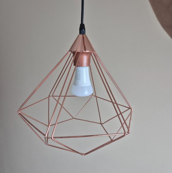 Hanglamp rosé goud, Huis en Inrichting, Lampen | Hanglampen, Zo goed als nieuw, Minder dan 50 cm, Kunststof, Ophalen