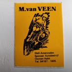 Oude sticker.  Motorcross.   M.van VEEN., Verzamelen, Ophalen of Verzenden, Zo goed als nieuw, Overige typen