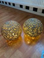 2 goudkleurige ballen met verlichting, Diversen, Kerst, Ophalen, Zo goed als nieuw