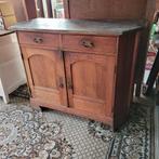Brocante oude eiken commode dressoir lage kast, Antiek en Kunst, Ophalen