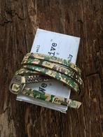 leren wikkelarmband WE+ Positive legergroen/bruin L86 Nw, Ophalen of Verzenden, Nieuw, Groen, Leer