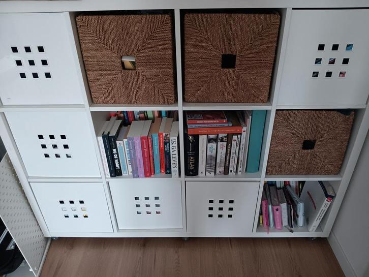 Ikea Kallax kast met manden, Huis en Inrichting, Kasten | Wandmeubels, Gebruikt, Minder dan 100 cm, Minder dan 150 cm, 25 tot 50 cm