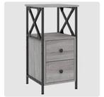 2 Nieuwe Nachtkastjes Grijs Eiken, Huis en Inrichting, Kasten | Ladekasten, Ophalen, Minder dan 50 cm, 1 of 2 laden, Eikenhout