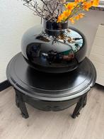 Antieke bijzettafel salontafel Barok Art Nouveau zwart hout, Huis en Inrichting, Tafels | Salontafels, Ophalen, Gebruikt, Rond