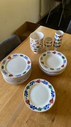 Boerenbont dinerbord, diep bord, ontbijtbord, soepkom en mok, Huis en Inrichting, Keuken | Servies, Ophalen, Gebruikt, Bord(en)