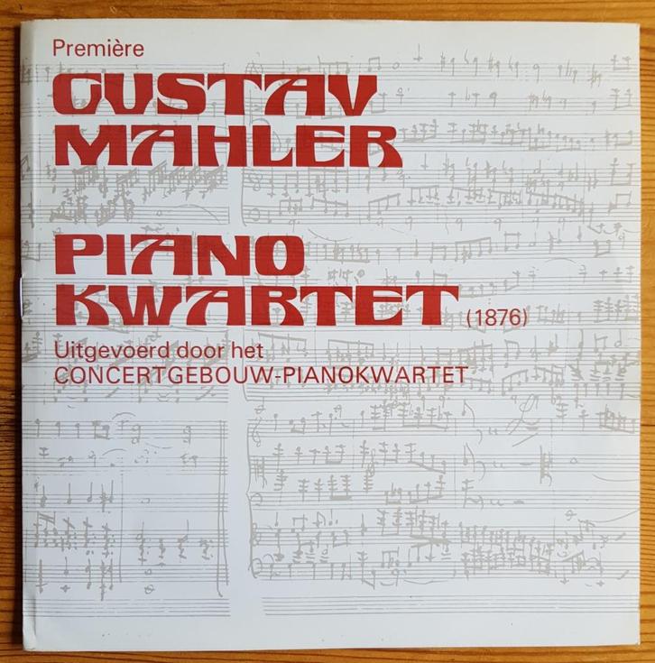 Mahler pianokwartet, single 45t leden Concertgebouworkest, Cd's en Dvd's, Vinyl | Klassiek, Gebruikt, Romantiek, Kamermuziek, Overige formaten