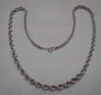 Zilveren vintage collier rope ketting nr.1753, Verzenden, Zo goed als nieuw, Zilver, Zilver