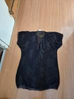 Zwarte strand tuniek met ananas motief s, Overige typen, Zwart, Ophalen of Verzenden, Zo goed als nieuw