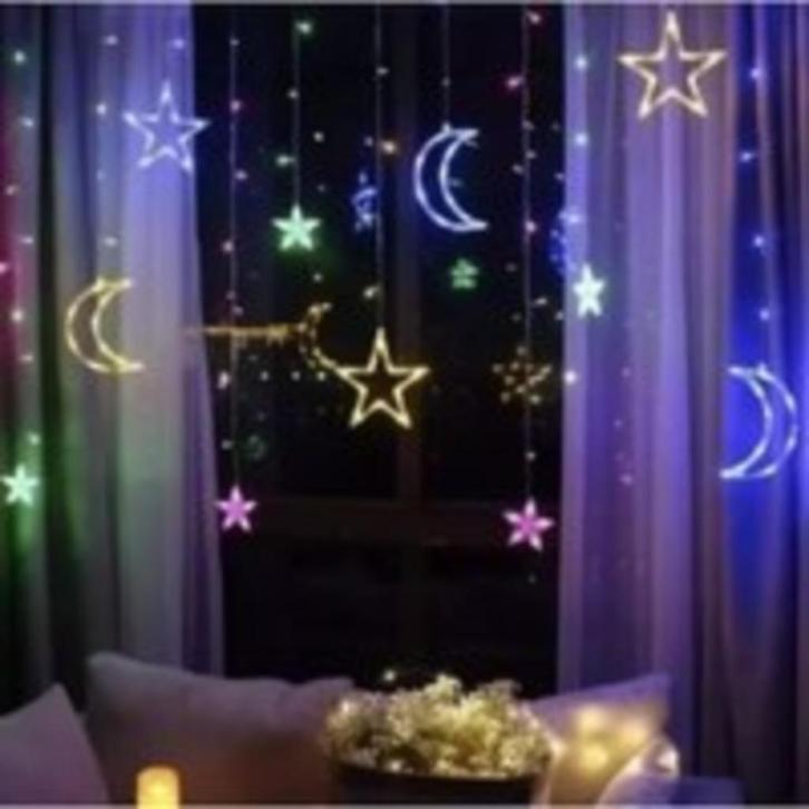 Sneeuwvlok en Sterren LED Lichtgordijn 138 LED ks 19742, Diversen, Kerst, Nieuw, Ophalen of Verzenden