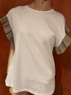 ZARA shirt wit goud maat m zgan, Kleding | Dames, T-shirts, Maat 38/40 (M), Ophalen of Verzenden, Zo goed als nieuw, Korte mouw