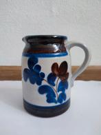 Vintage vaas kruik aardewerk blauw bruin, Ophalen of Verzenden