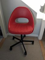 Rode bureaustoel in hoogte verstelbaar metalen frame (IKEA), Ophalen, Gebruikt, Rood, Bureaustoel
