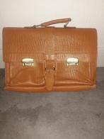 Retro leren schooltas aktetas leer jaren 70 s, Overige merken, Gebruikt, Bruin, Ophalen of Verzenden
