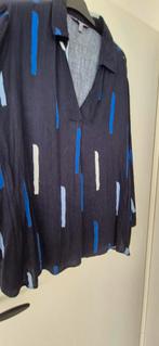 Zwarte blouse met blauwe streepjes maat 52/54, Ophalen of Verzenden, Gedragen, Zwart, Blouse of Tuniek