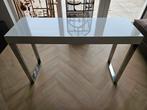 2 x Luxe Sidetable / Laptoptafel hoogglans wit met chroom., Huis en Inrichting, Tafels | Sidetables, 25 tot 50 cm, 100 tot 150 cm
