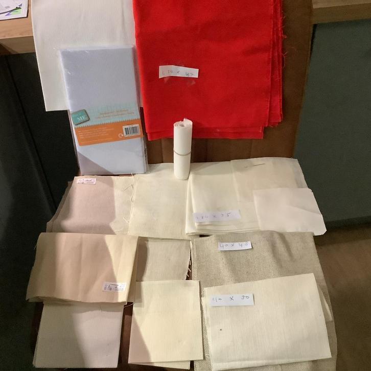 Borduurstof - Diverse Afmetingen & Soorten, Hobby en Vrije tijd, Stoffen en Lappen, Gebruikt, Katoen, 30 tot 120 cm, 30 tot 200 cm