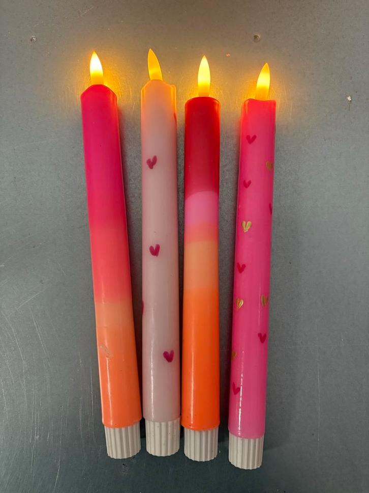 Roze LED Kaarsen Set - Timerfunctie, Huis en Inrichting, Woonaccessoires | Kandelaars en Kaarsen, Nieuw, Kaars, Minder dan 25 cm