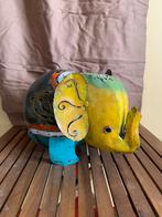 Blikken fleurige Olifant als lamp met waxinelichtje, Ophalen of Verzenden, Zo goed als nieuw, Overige