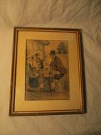 antiek tekeningetje de messenslijper, Ophalen of Verzenden