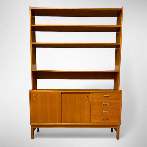 Vintage boekenkast uit Zweden, Huis en Inrichting, Kasten | Boekenkasten, Gebruikt, 100 tot 150 cm, 150 tot 200 cm, 25 tot 50 cm